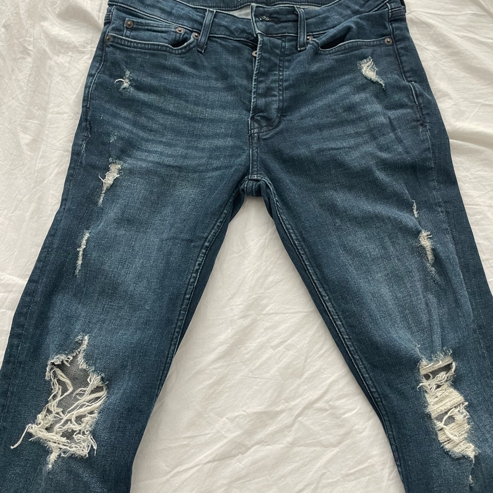 Topman Ripped Stretch Skinny Jeans